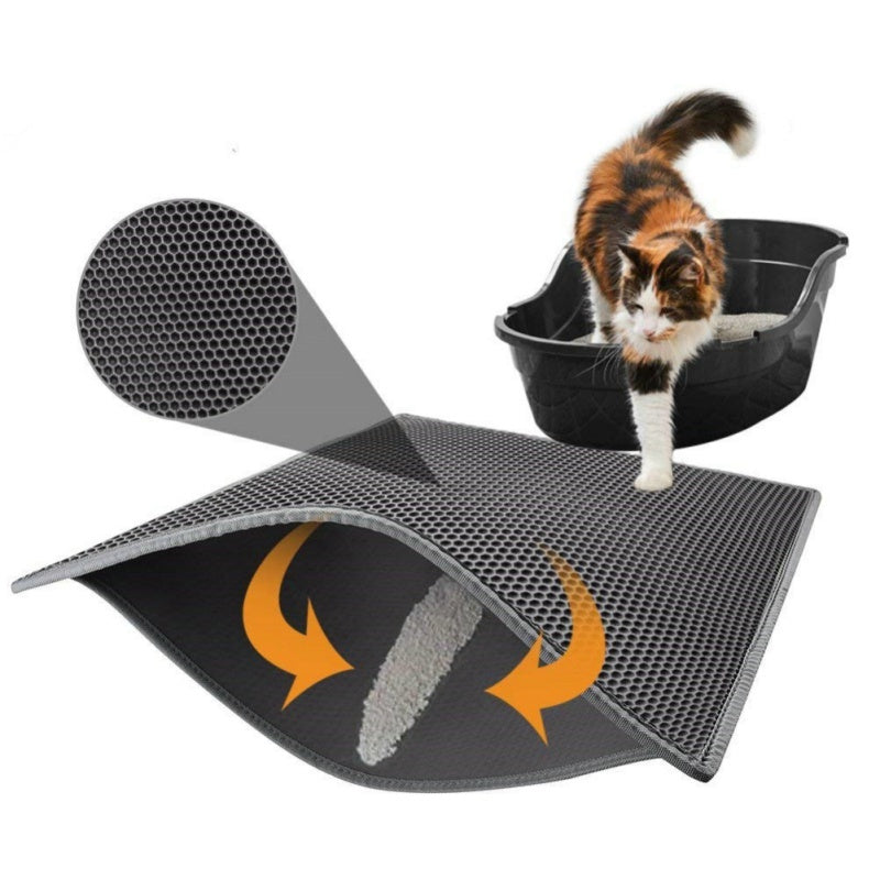 Mess-Free Honeycomb Cat Litter Mat – No More Scattered Litter! - Pet house