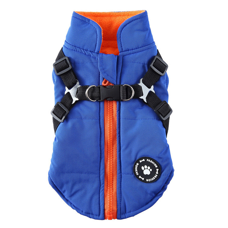 pets Cozy Chest Strap Jacket – Padded Cotton Coat for dogs and cat - Pet house
