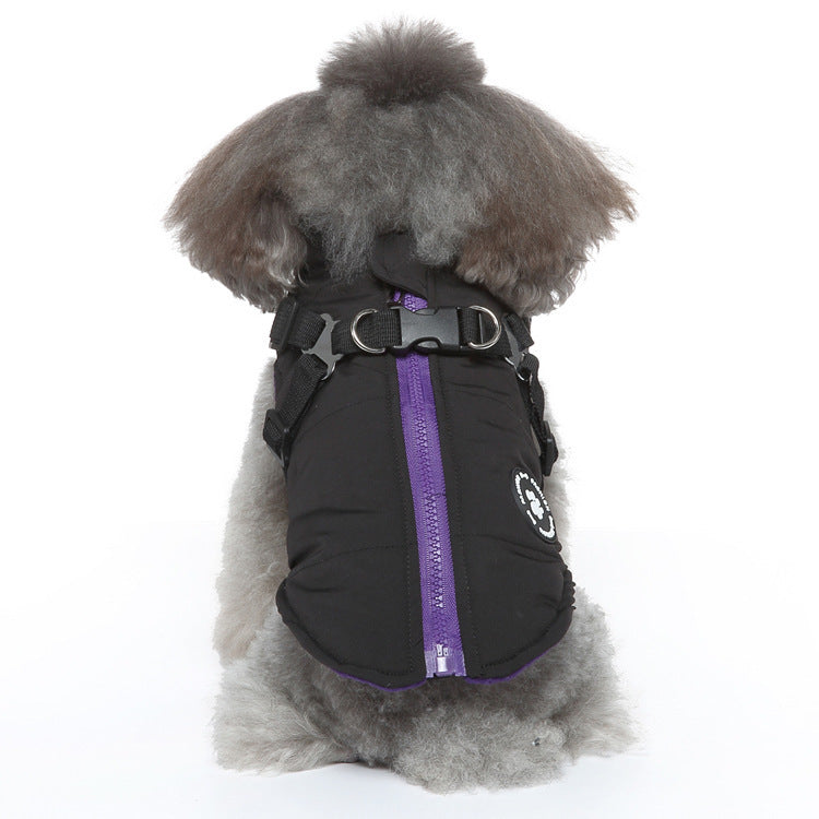pets Cozy Chest Strap Jacket – Padded Cotton Coat for dogs and cat - Pet house