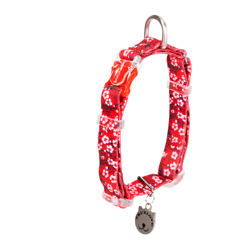 Floral Pet Collar with Bell – Stylish, Adjustable & Personalized! - Pet house