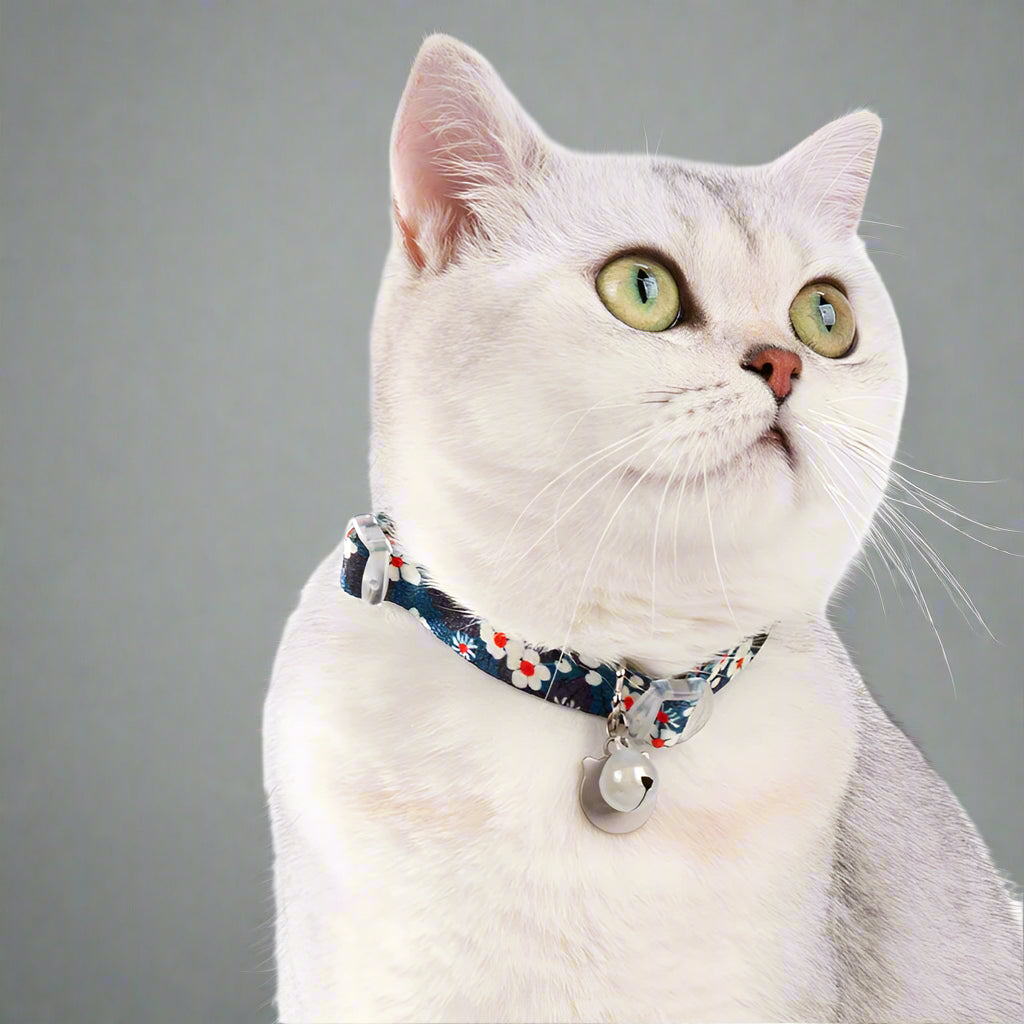 Floral Pet Collar with Bell – Stylish, Adjustable & Personalized! - Pet house