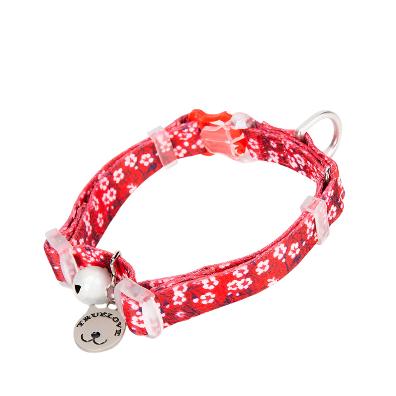 Floral Pet Collar with Bell – Stylish, Adjustable & Personalized! - Pet house