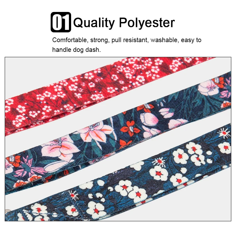 Floral Pet Leash – Soft Padded Handle & Extra Control! - Pet house