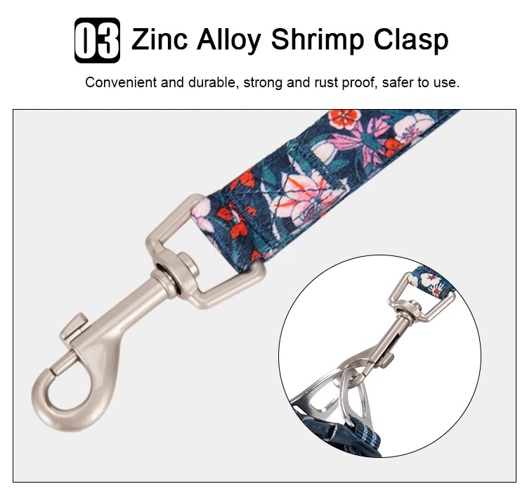 Floral Pet Leash – Soft Padded Handle & Extra Control! - Pet house