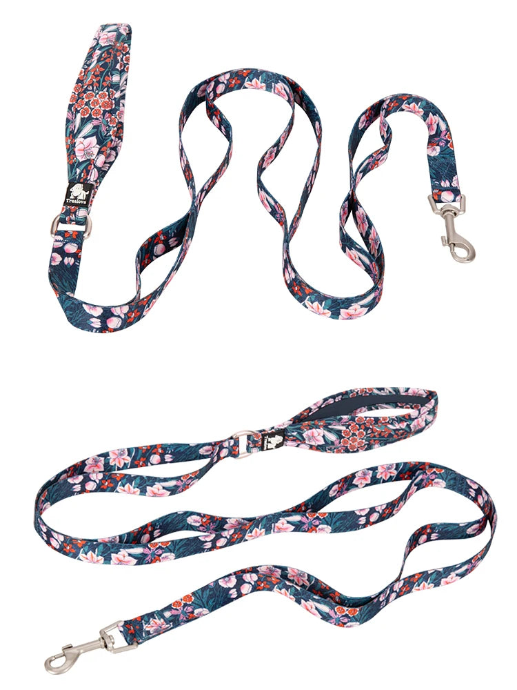Floral Pet Leash – Soft Padded Handle & Extra Control! - Pet house