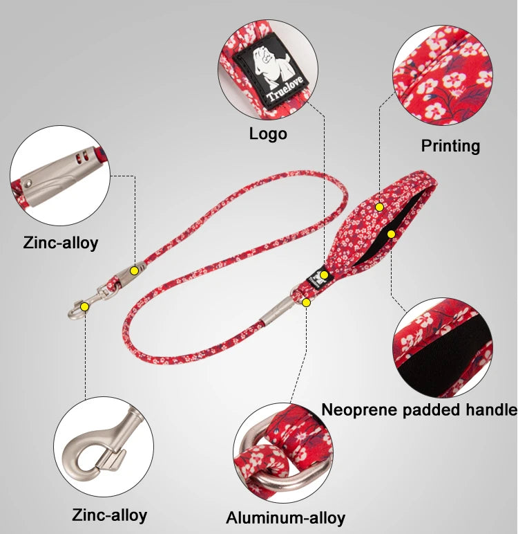 Floral Rope Pet Leash – Stylish, Comfortable & Durable! - Pet house
