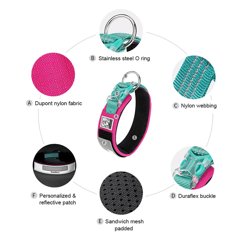 Reflective Personalized Dog Collar – Adjustable, Breathable & Durable! - Pet house