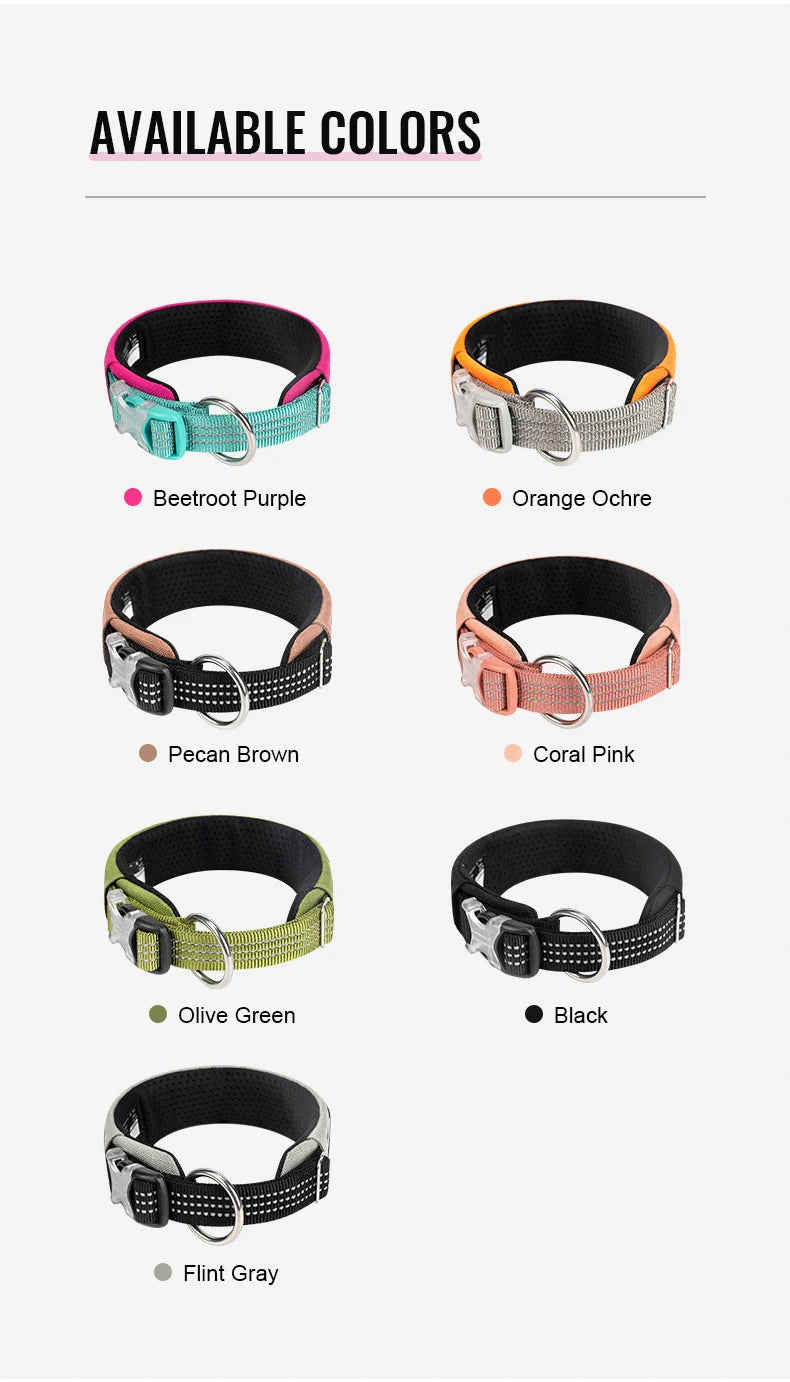 Reflective Personalized Dog Collar – Adjustable, Breathable & Durable! - Pet house