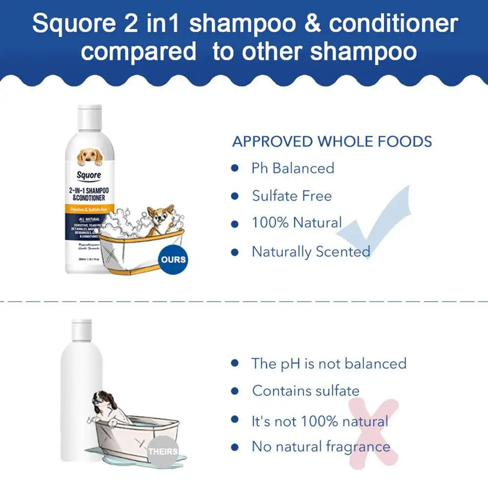 2-in-1 Dog Shampoo & Conditioner – Moisturizing & pH-Balanced for Sensitive Skin - Pet house