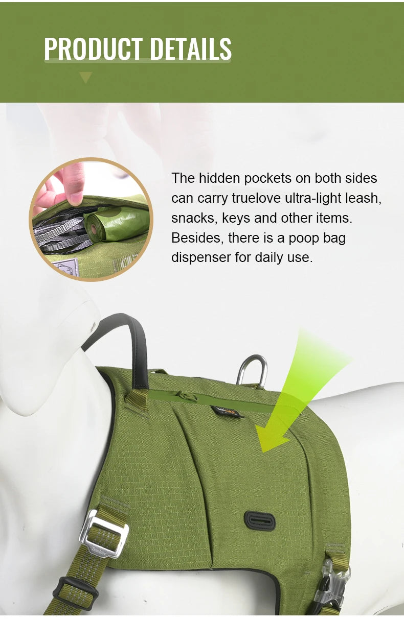 Adjustable Dog Backpack Harness – Tactical, Durable & Adventure-Ready! - Pet house