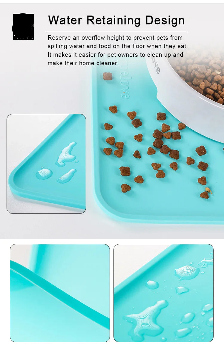 Waterproof Silicone Pet Feeding Mat – Spill-Proof & Floor Protection! - Pet house