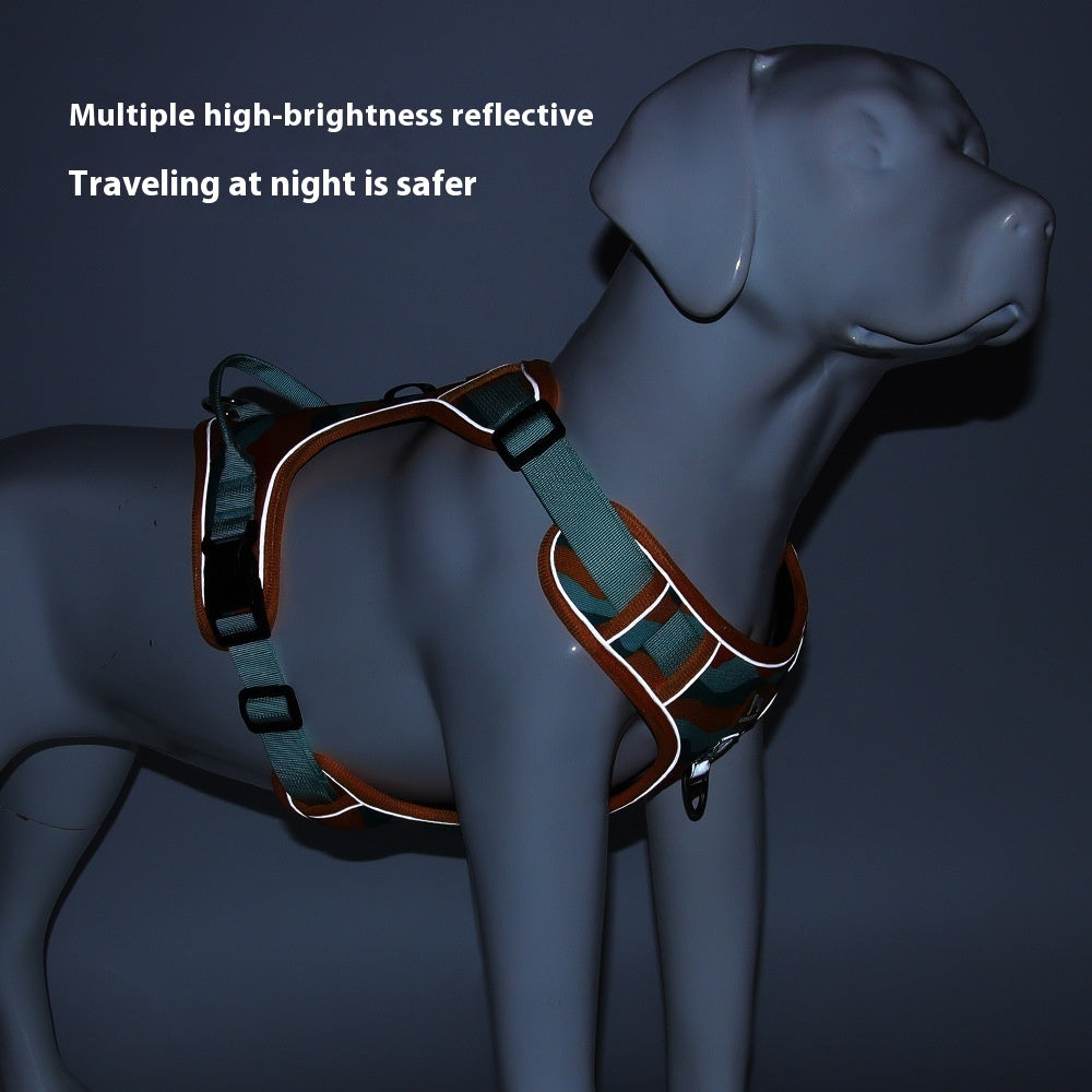 Reflective Commuter Dog Leash – Chest & Back Hand-Holding Rope - Pet house
