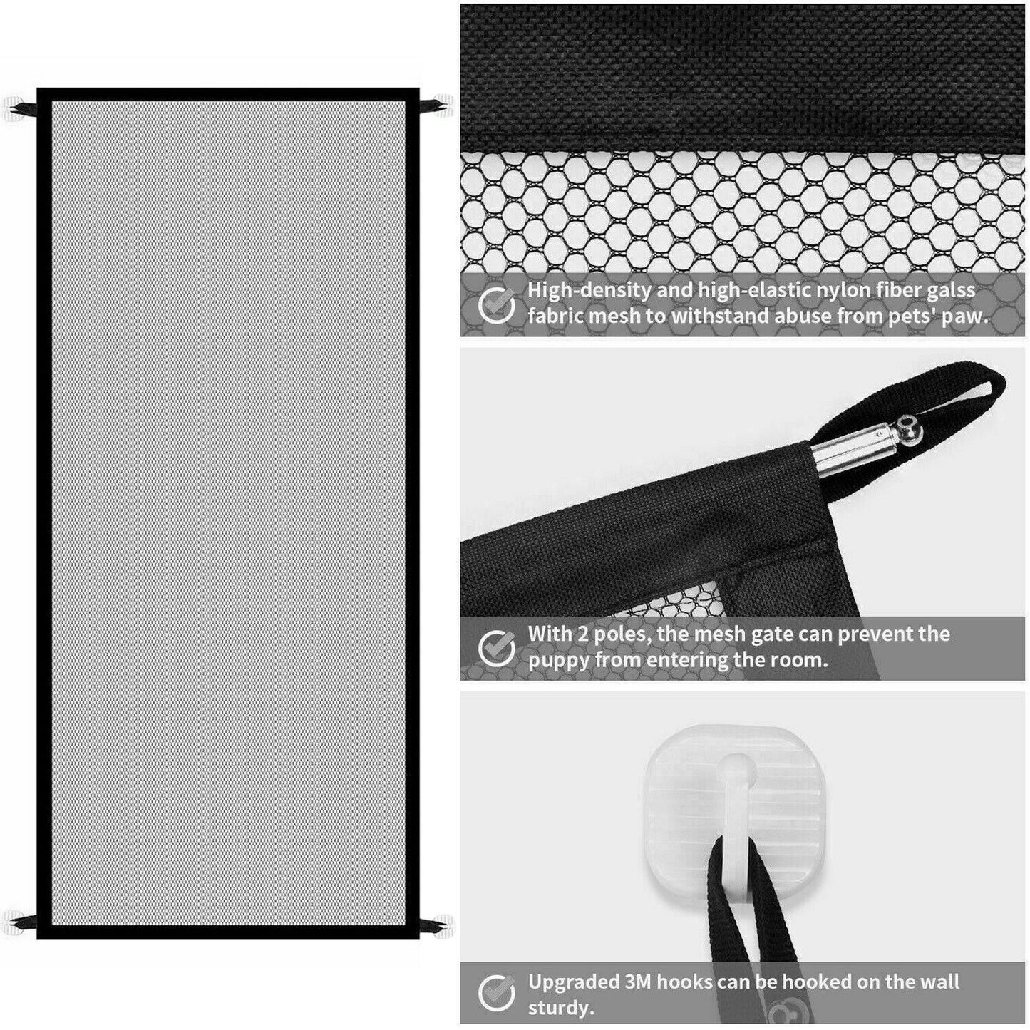 Pets Dog Cat Baby Safety Gate Mesh Fence Magic Portable Guard Net Stairs Doors - Pet house