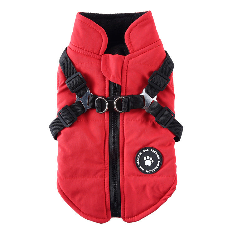 pets Cozy Chest Strap Jacket – Padded Cotton Coat for dogs and cat - Pet house