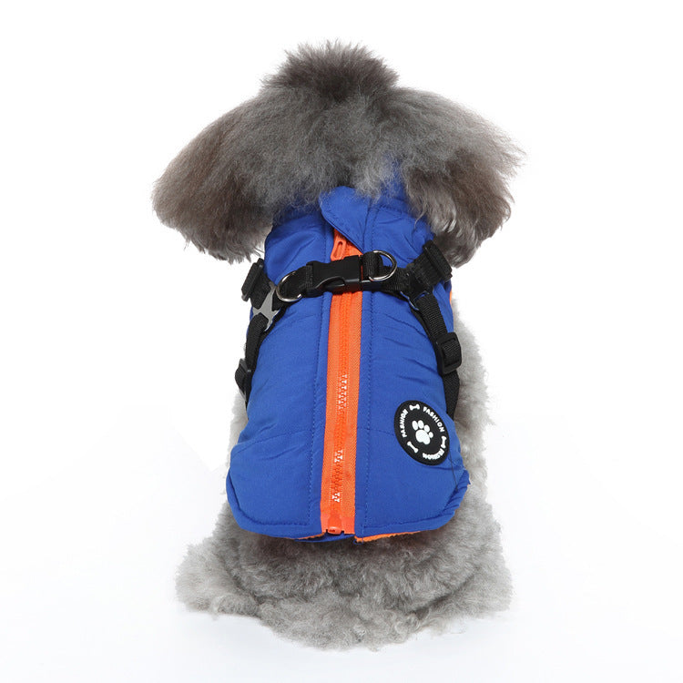 pets Cozy Chest Strap Jacket – Padded Cotton Coat for dogs and cat - Pet house
