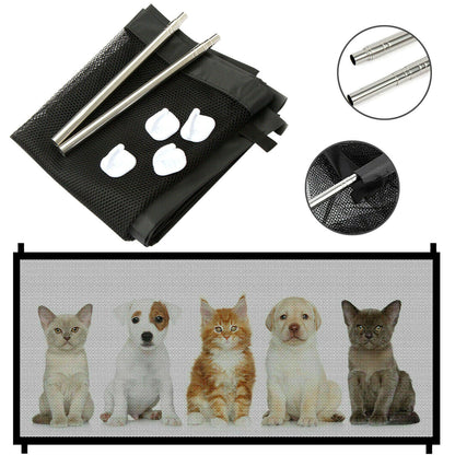 Pets Dog Cat Baby Safety Gate Mesh Fence Magic Portable Guard Net Stairs Doors - Pet house