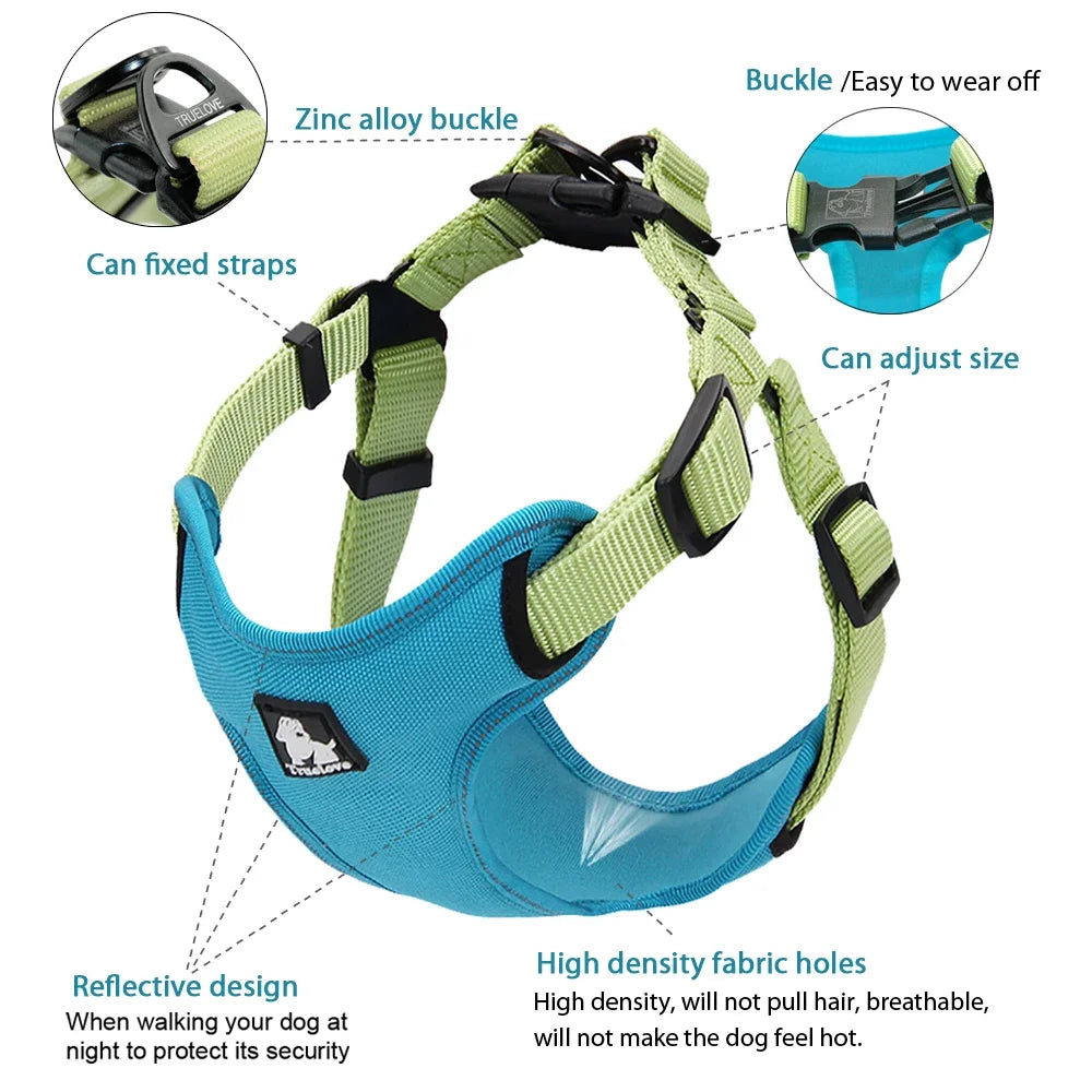 Padded Reflective Dog Harness – Adjustable, No-Pull & Secure Fit - Pet house