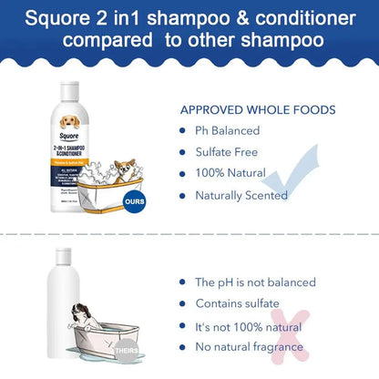 2-in-1 Dog Shampoo & Conditioner – Moisturizing & pH-Balanced for Sensitive Skin - Pet house