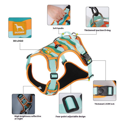 Reflective Commuter Dog Leash – Chest & Back Hand-Holding Rope - Pet house